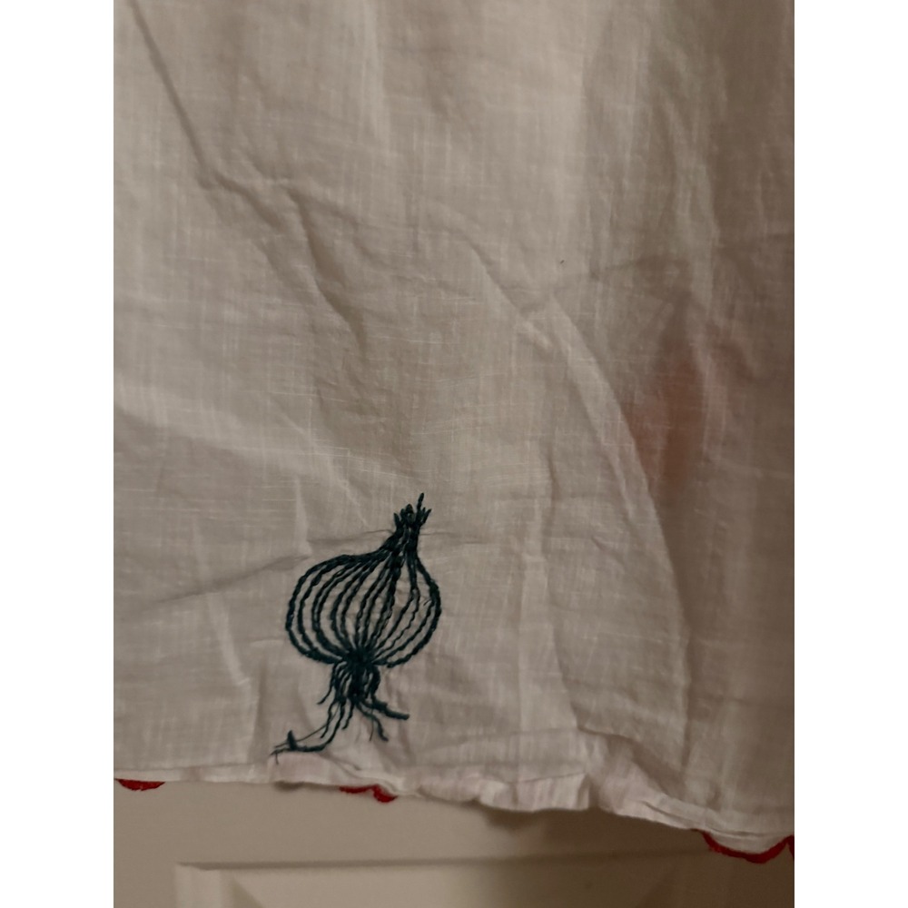 MAEVE Linen Blend Embroidered Scallop Trim Short Sleeve Button Down Shirt - Picture 8 of 10